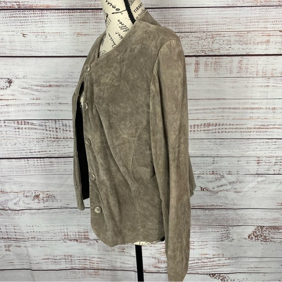 Pendleton jacket 100% leather brown button down size medium popover jacket - Picture 3 of 7